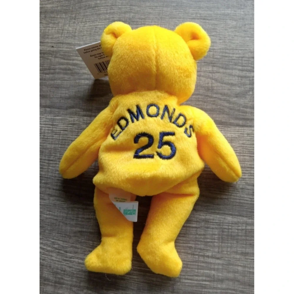 Vintage Jim Edmonds #25 MLB ‎ Yellow Plush Bear Bamm Beano's 1998